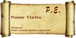 Posner Etelka névjegykártya